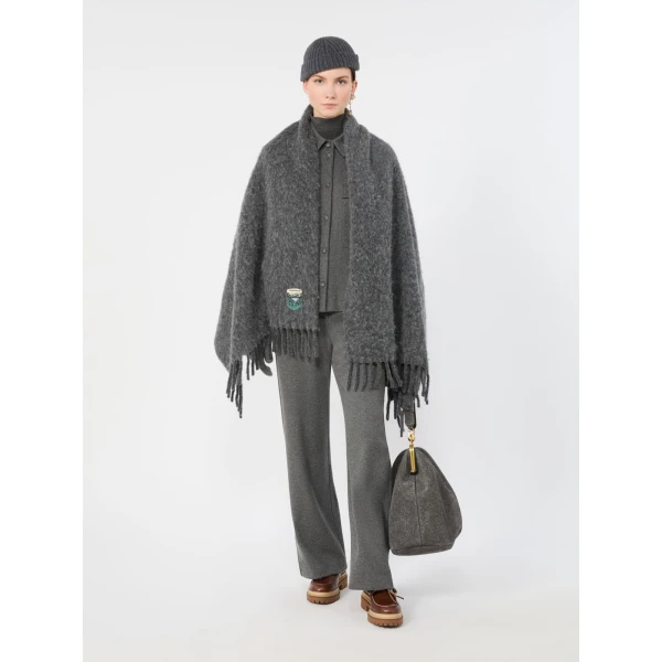 Max Mara Orata Jersey Straight Leg Trousers in Light Grey | Tailored pants | Luxury Shoes 