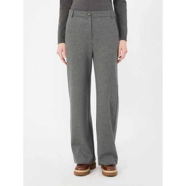 Max Mara Orata Jersey Straight Leg Trousers in Light Grey | Tailored pants | Luxury Shoes 