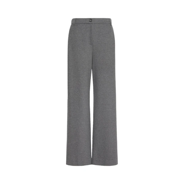 Orata Jersey Straight Leg Trousers in Light Grey