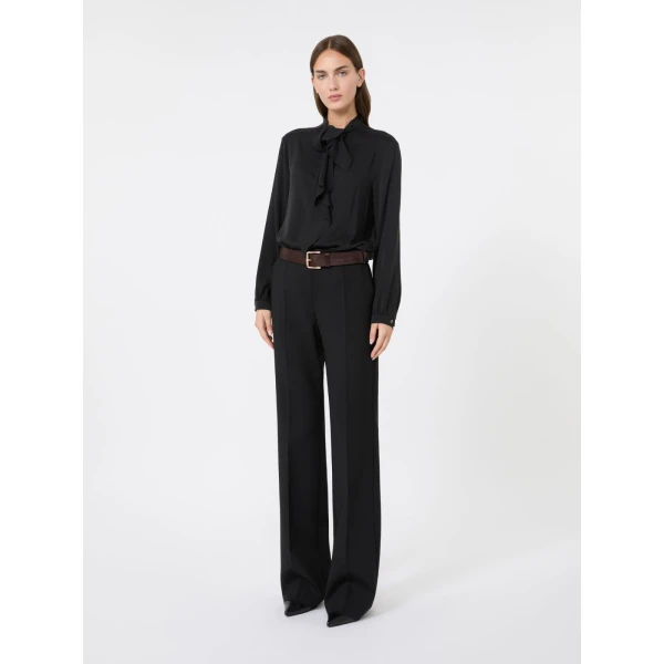 Max Mara Orata Slim-Fit Wool Cloth Trousers in Black | Tailored pants | Luxury Shoes 