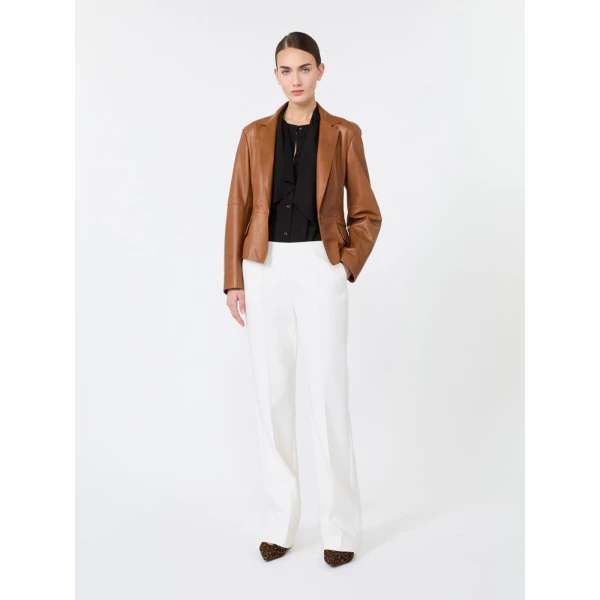 Max Mara Orata Slim-Fit Wool Cloth Trousers in White | Tailored pants | Luxury Shoes 