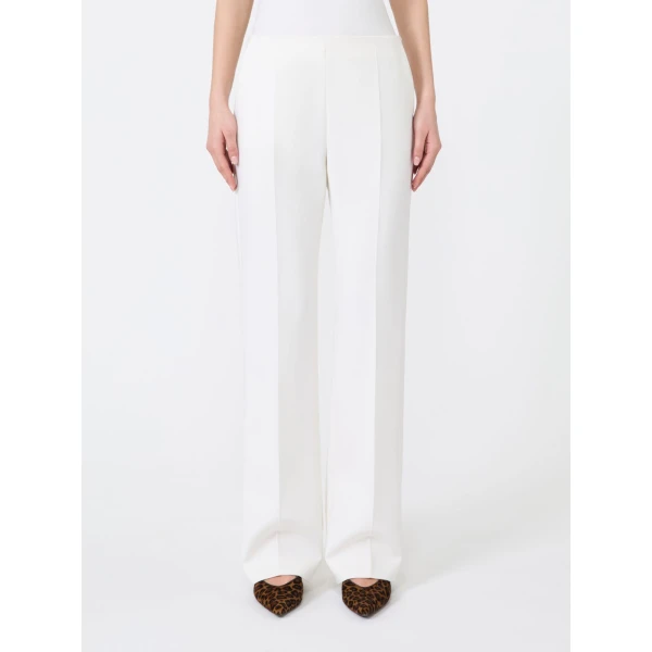 Max Mara Orata Slim-Fit Wool Cloth Trousers in White | Tailored pants | Luxury Shoes 