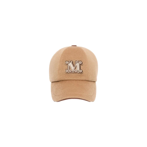Max Mara Ordine Cashmere Double Drap Baseball Cap in Camel | Hats | Luxury Shoes 