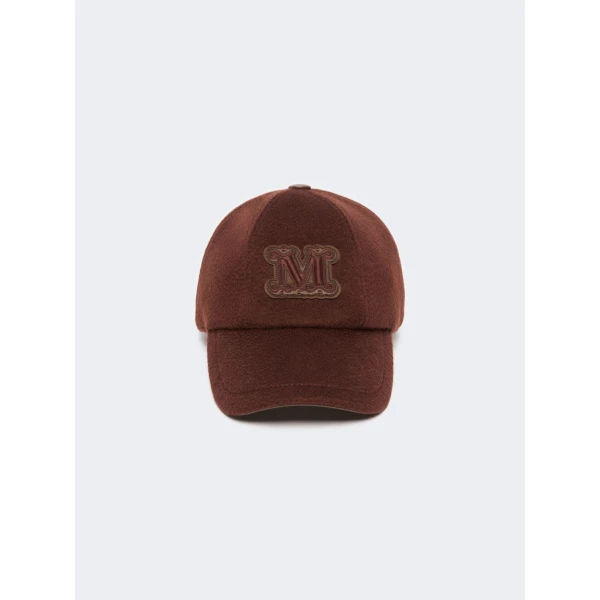 Max Mara Ordine Cashmere Double Drap Baseball Cap in Rust | Hats | Luxury Shoes 