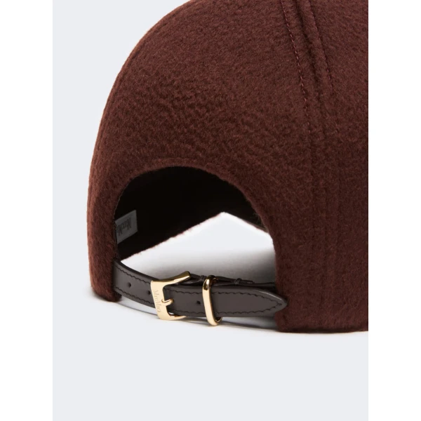 Max Mara Ordine Cashmere Double Drap Baseball Cap in Rust | Hats | Luxury Shoes 