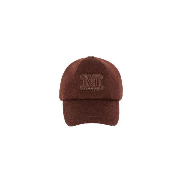Max Mara Ordine Cashmere Double Drap Baseball Cap in Rust | Hats | Luxury Shoes 