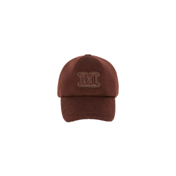 Max Mara Ordine Cashmere Double Drap Baseball Cap in Rust | Hats | Luxury Shoes 