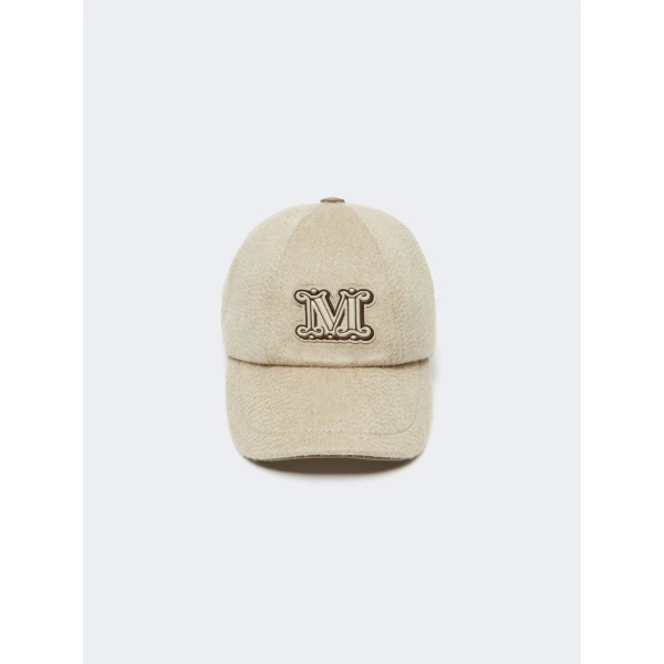 Max Mara Ordine Cashmere Drap Baseball Cap in Sand | Hats | Luxury Shoes 