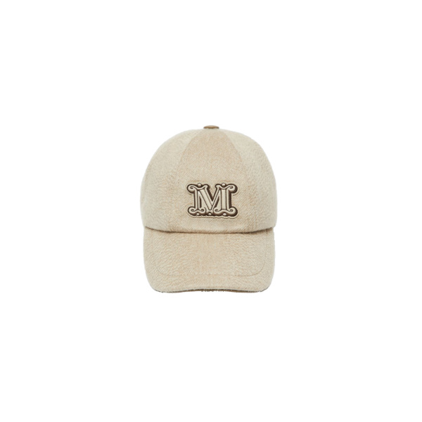 Max Mara Ordine Cashmere Drap Baseball Cap in Sand | Hats | Luxury Shoes 