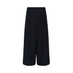 Max Mara Ordine Chalk-Stripe Wool Trousers in Midnight Blue | Wide leg pants | Luxury Shoes 