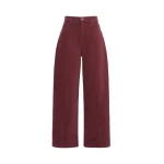 Max Mara Ordine Cotton Drill Barrel Leg Trousers in Bordeaux | Wide leg pants | Luxury Shoes 