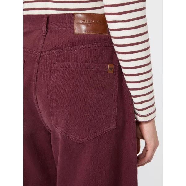 Max Mara Ordine Cotton Drill Barrel Leg Trousers in Bordeaux | Wide leg pants | Luxury Shoes 