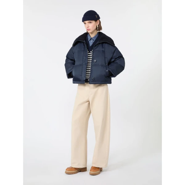 Max Mara Ordine Cotton Drill Barrel Leg Trousers in Ivory | Wide leg pants | Luxury Shoes 