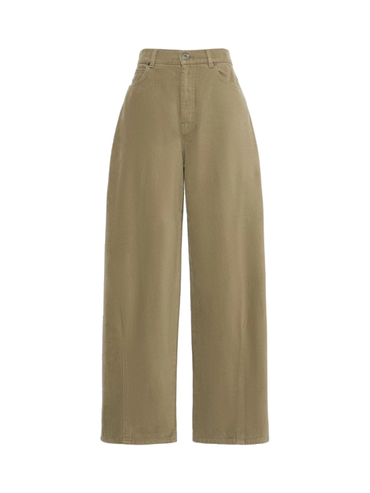 Max Mara Ordine Cotton Drill Barrel Leg Trousers in Khaki Max Mara Ordine Cotton Drill Barrel Leg Trousers in Khaki | Wide leg pants | Luxury Shoes