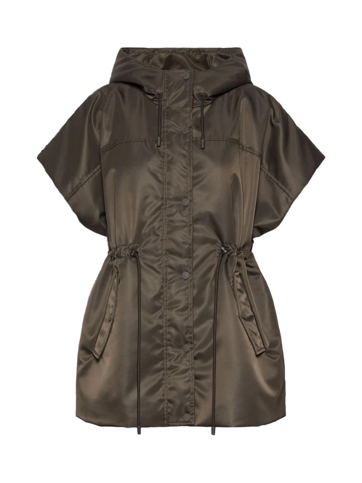 Max Mara Origano Water-Repellent Twill Padded Gilet in Mud Max Mara Origano Water-Repellent Twill Padded Gilet in Mud | Vests | Luxury Shoes