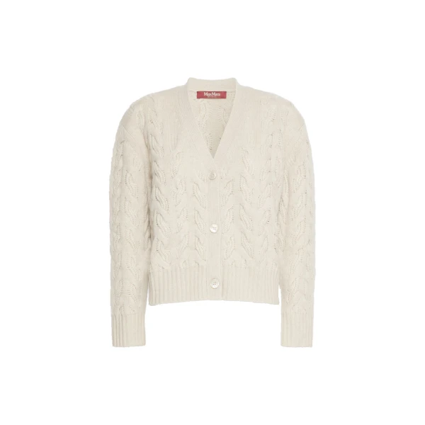 Max Mara Orli Wool and Cashmere Cable Cardigan in Beige | Cardigan | Luxury Shoes 