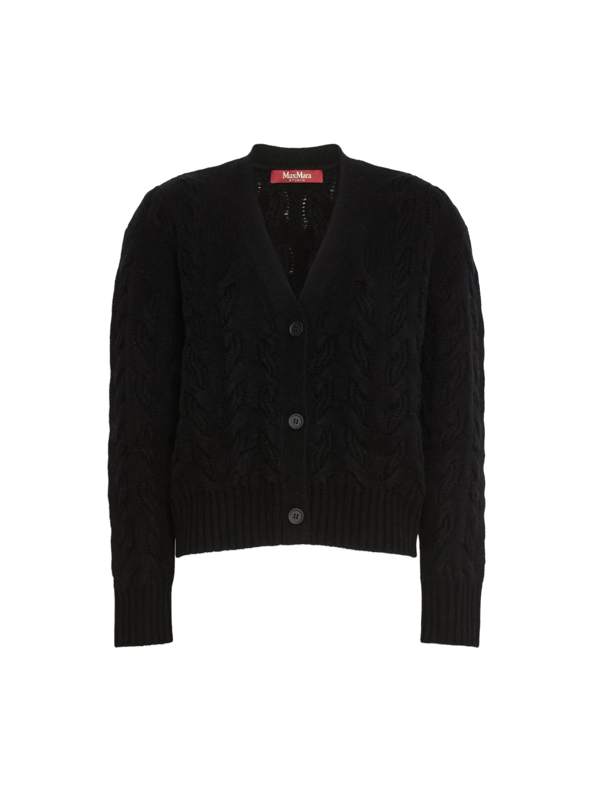 Max Mara Orli Wool and Cashmere Cable Cardigan in Black Max Mara Orli Wool and Cashmere Cable Cardigan in Black | Cardigan | Luxury Shoes