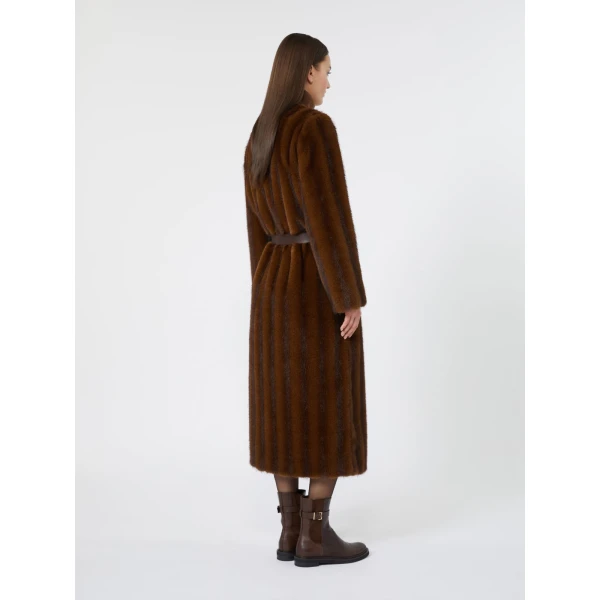 Max Mara Orma Long Textured Coat in Hazelnut Brown | Coats | Luxury Shoes 