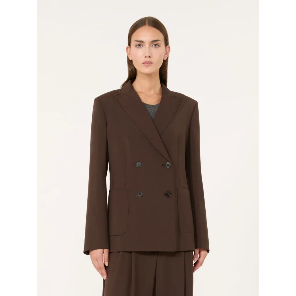 Max Mara Ornati Double-Breasted Wool Blazer in Dark Brown | Blazers | Luxury Shoes 