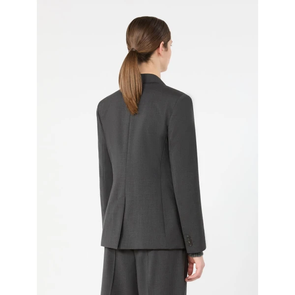 Max Mara Ornati Double-Breasted Wool Blazer in Dark Grey | Blazers | Luxury Shoes 