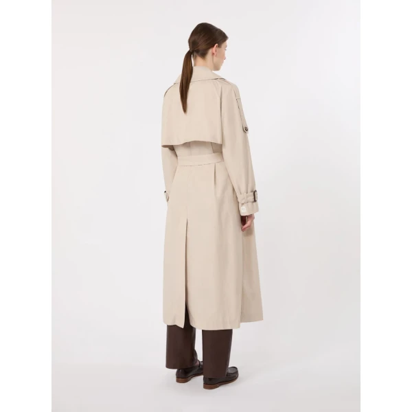 Max Mara Oro Long Double-Breasted Water-Repellent Trench Coat in Beige | Trench Coat | Luxury Shoes 