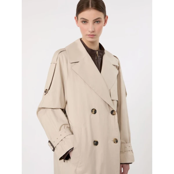 Max Mara Oro Long Double-Breasted Water-Repellent Trench Coat in Beige | Trench Coat | Luxury Shoes 
