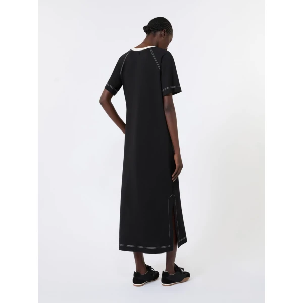 Max Mara Oscuri Long Cotton-Blend Jersey Dress in Black | Maxi Dresses | Luxury Shoes 