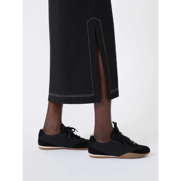 Max Mara Oscuri Long Cotton-Blend Jersey Dress in Black | Maxi Dresses | Luxury Shoes 