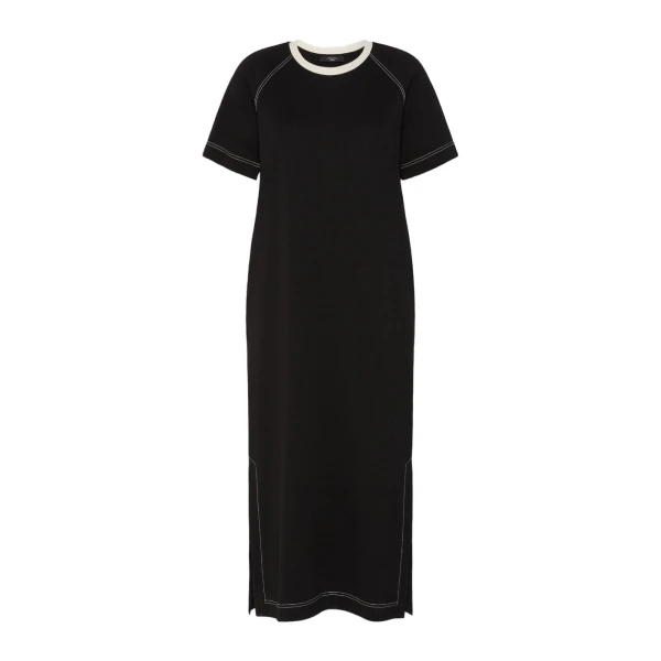Max Mara Oscuri Long Cotton-Blend Jersey Dress in Black | Maxi Dresses | Luxury Shoes 