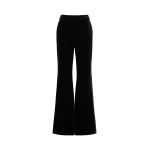 Max Mara Oscuri Velvet Tuxedo Trousers in Black | Wide leg pants | Luxury Shoes 