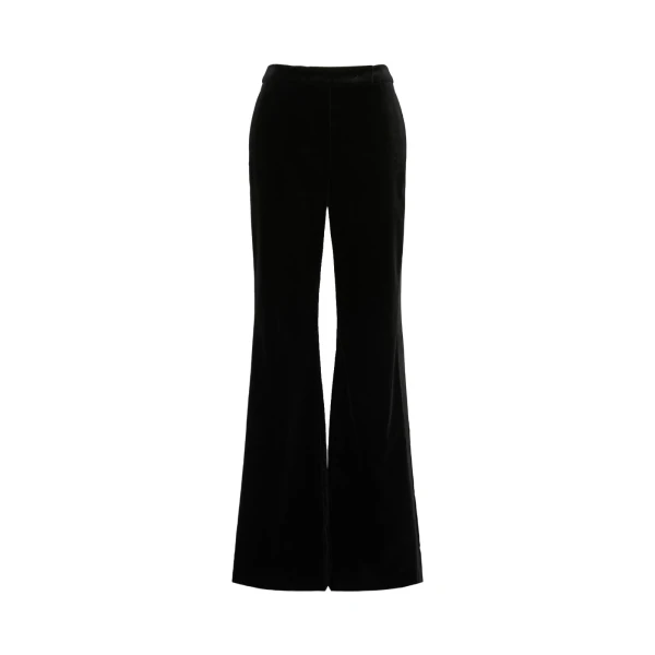 Max Mara Oscuri Velvet Tuxedo Trousers in Black | Wide leg pants | Luxury Shoes 