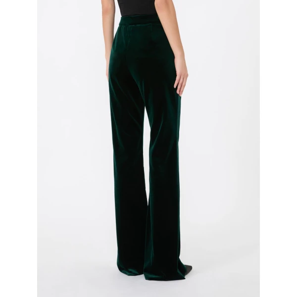 Max Mara Oscuri Velvet Tuxedo Trousers in Emerald | Wide leg pants | Luxury Shoes 