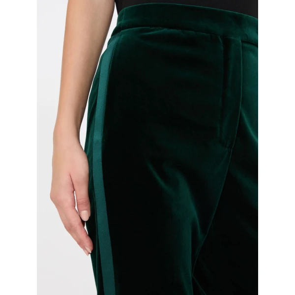 Max Mara Oscuri Velvet Tuxedo Trousers in Emerald | Wide leg pants | Luxury Shoes 
