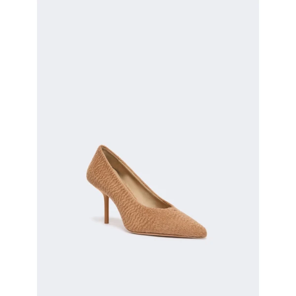 Max Mara Oscuro Camel Drap Court Shoes in Camel | Heels | Luxury Shoes 