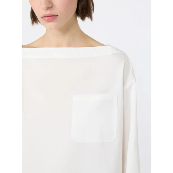 Max Mara Oscuro Cotton Poplin Blouse in White | Blouse | Luxury Shoes 