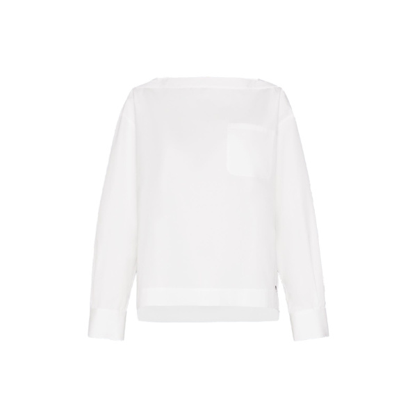 Max Mara Oscuro Cotton Poplin Blouse in White | Blouse | Luxury Shoes 
