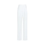 Max Mara Oscuro Slim-Fit Compact Cady Trousers in White | Tailored pants | Luxury Shoes 