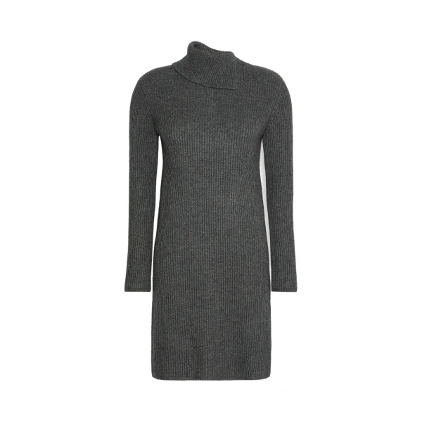 Max Mara Oscuro Wool and Cashmere Knit Midi Dress in Dark Grey | Mini Dresses | Luxury Shoes 