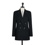 Max Mara Osso Double-Breasted Wool Cady Blazer in Black | Blazers | Luxury Shoes 