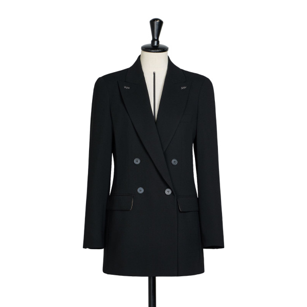 Max Mara Osso Double-Breasted Wool Cady Blazer in Black | Blazers | Luxury Shoes 