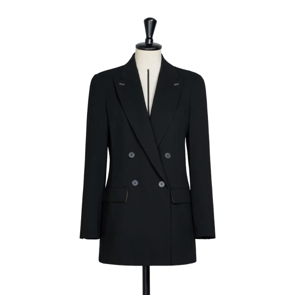 Osso Double-Breasted Wool Cady Blazer in Black