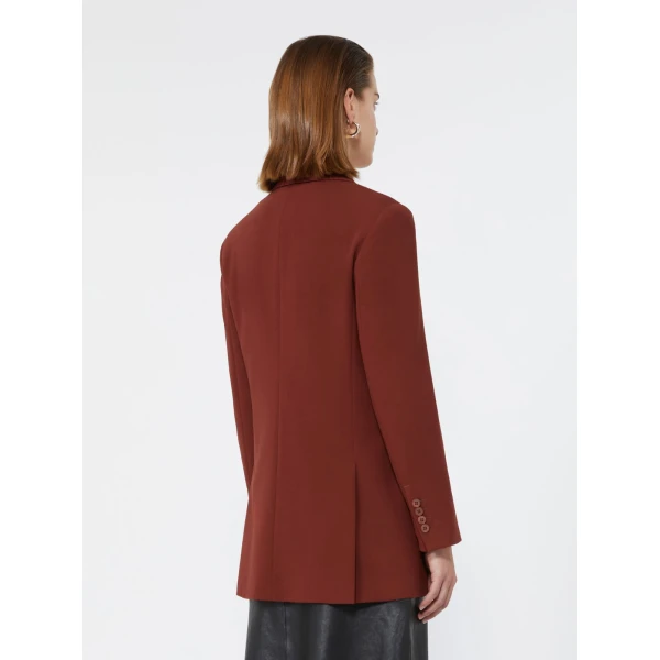Max Mara Osso Double-Breasted Wool Cady Blazer in Brick Red | Blazers | Luxury Shoes 