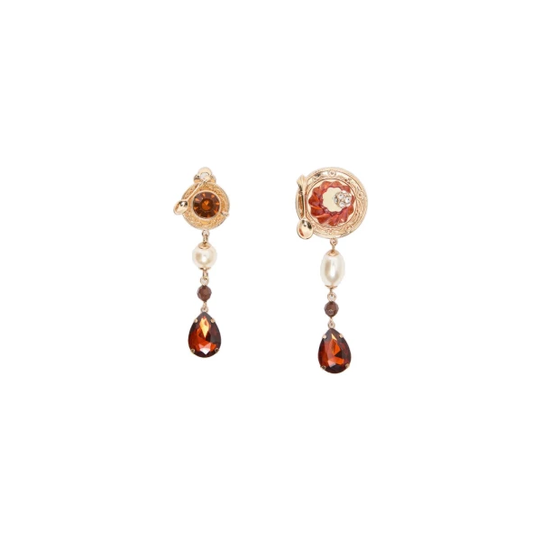 Max Mara Ottano Drop Pendant Earrings in Gold | Earrings | Luxury Shoes 