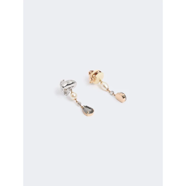 Max Mara Ottano Drop Pendant Earrings in Silver | Earrings | Luxury Shoes 