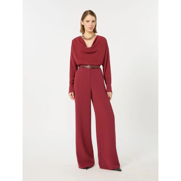 Max Mara Ottimo Technical Cady Blouse in Ruby | Blouse | Luxury Shoes 