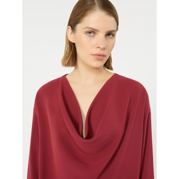 Max Mara Ottimo Technical Cady Blouse in Ruby | Blouse | Luxury Shoes 