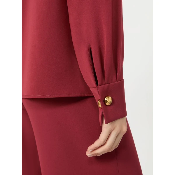 Max Mara Ottimo Technical Cady Blouse in Ruby | Blouse | Luxury Shoes 