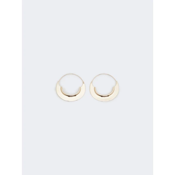 Max Mara Otto Crescent Hoop Earrings in Bronze | Earrings | Luxury Shoes 