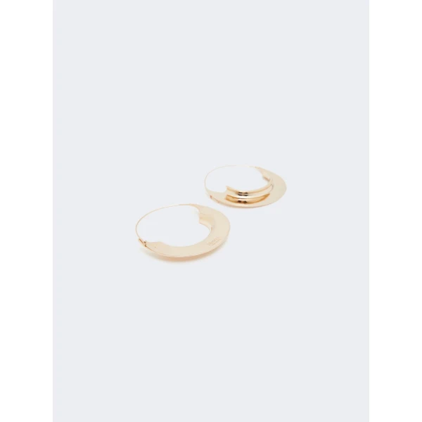 Max Mara Otto Crescent Hoop Earrings in Bronze | Earrings | Luxury Shoes 