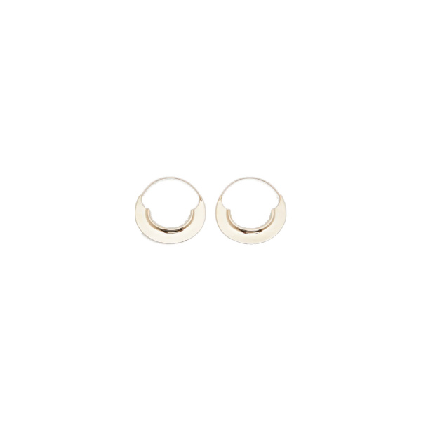 Max Mara Otto Crescent Hoop Earrings in Bronze | Earrings | Luxury Shoes 